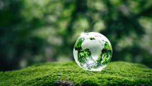 A green earth representing clean and sustainable power