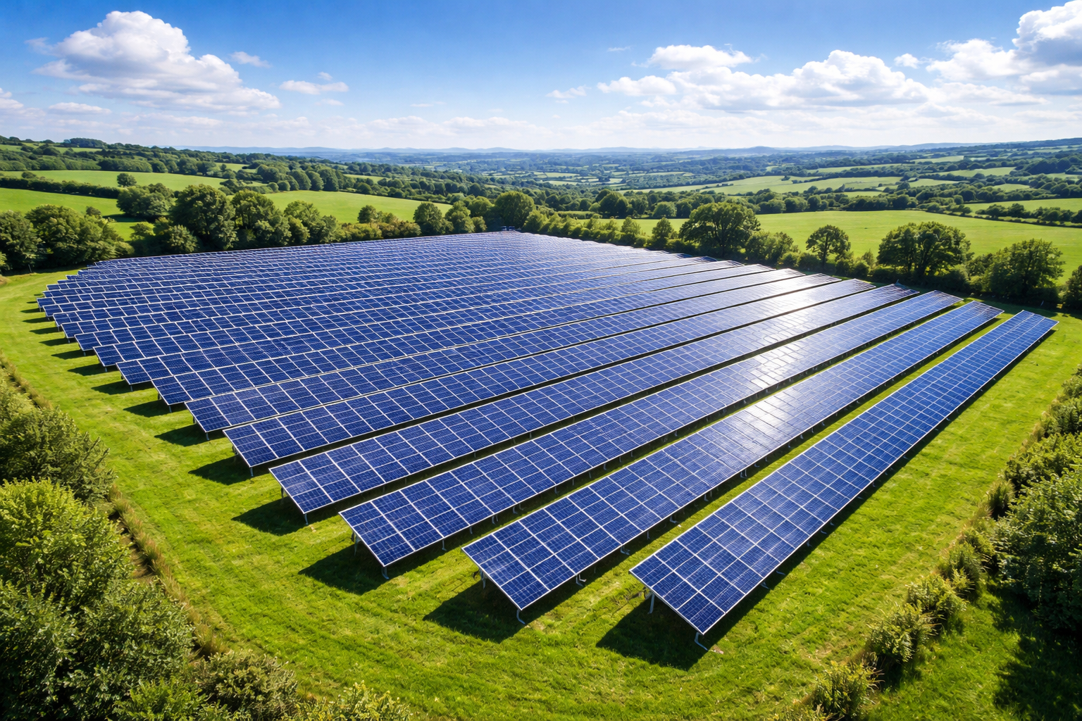 large solar panel farm